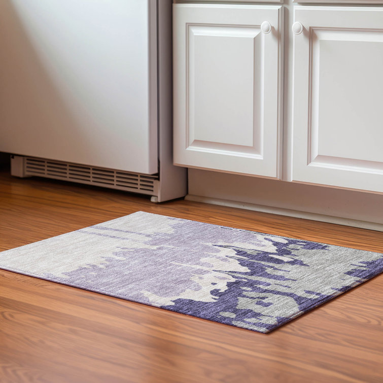 Premium Machine Washable Prisco Purple Rug