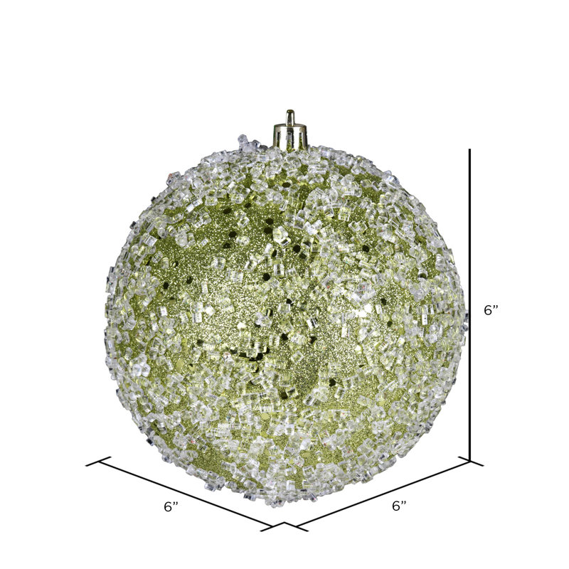 Ornement boule scintillante, H 6 po x l 6 po x P 6 po, Lime, 4