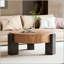 Table basse ronde avec rangement caché et placage de parquet-1385313426