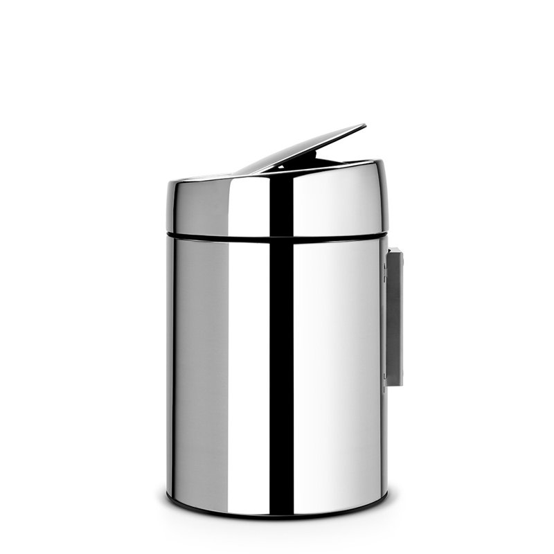 Slide 5 Litre Swing Top Trash Can, Silver