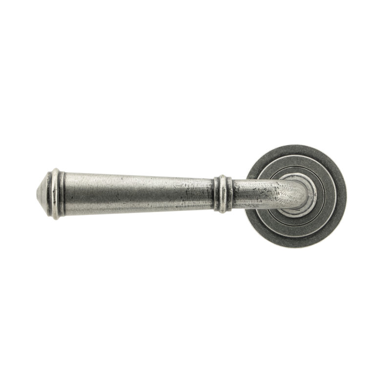 Regency Lever on Rose Set (Art Deco), Pewter Patina