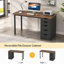 Bureau d'ordinateur 47 po avec 5 tiroirs et armoire réversible, bureau rustique et personnel avec rangement, table d'écriture moderne pour petits espaces