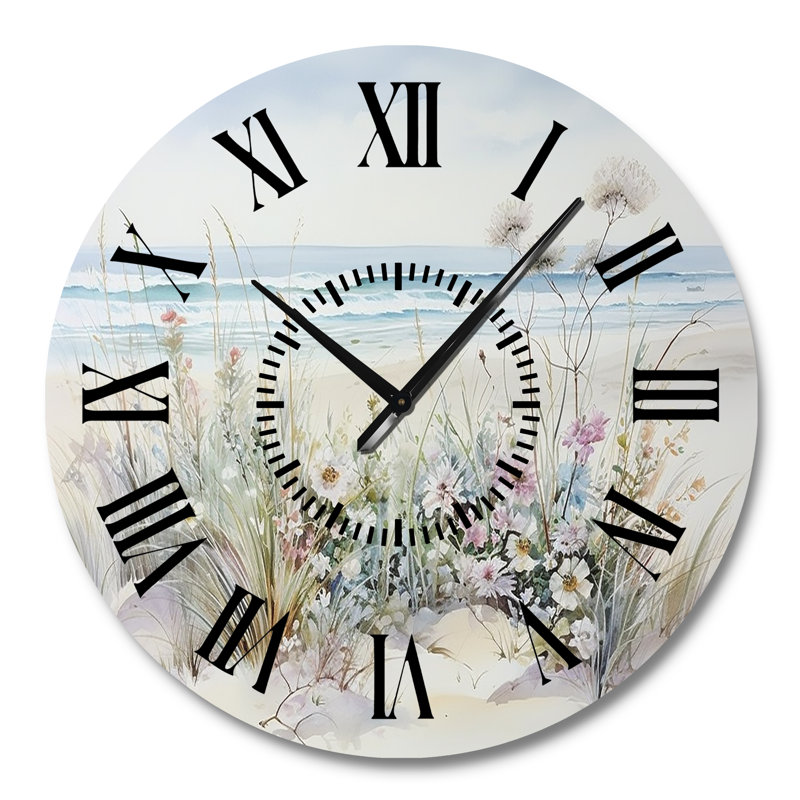 Horloge murale Wildflowers On The Beach - Wildflowers, Grand