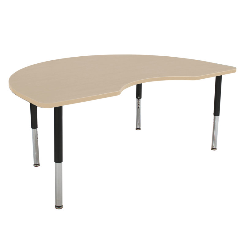 Table d'activité avec pieds réglables La Madera, Grain d'érable / noir, Super, Noir