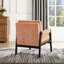 Fauteuil Mid-Century moderne orange - somptueux chenille, dossier réglable, revêtement en bois, matériau chenille, assise,-1639044816
