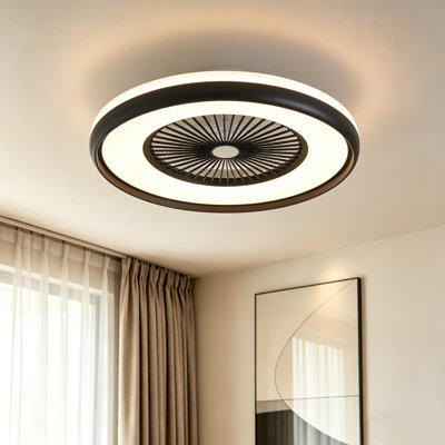 Makaiyla 24" Dimmable RGB LED Indoor Ceiling Fan Lights with Remote/APP Control, 6 Speeds, Timer, Quiet DC Motor