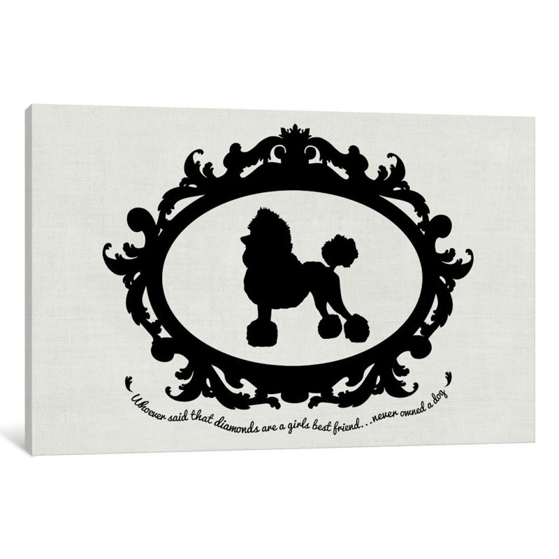 Caniche (noir et blanc) par 5by5collectif - Impression sur toile tendue sur châssis, H 40 po x l 60 po x P 1,5 po