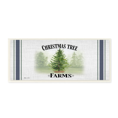 Arbre de Noël charmant, arbre de Noël, rayures et bleu ferme par Sheri Hart-impression d’art graphique