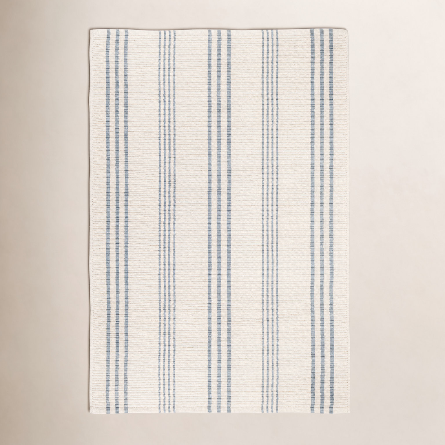 Swedish Hand-Woven Striped Cotton Rug, Runner 2'6" x 8'