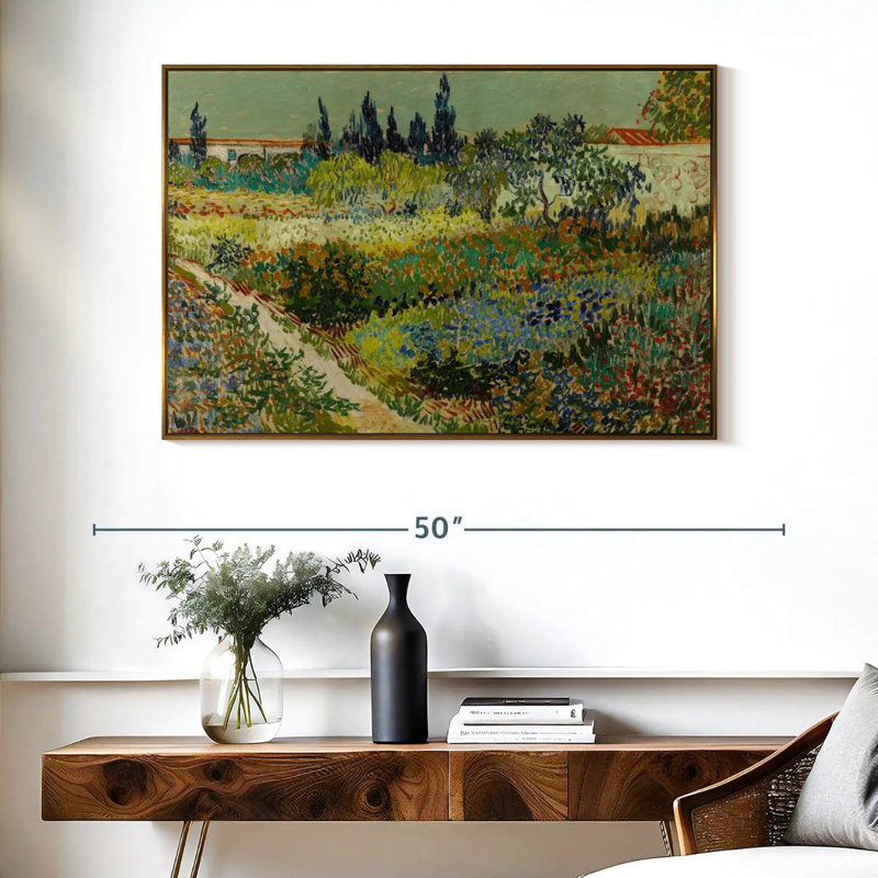 Garden At Arles, Floating Frame Gold, 40" X 27"