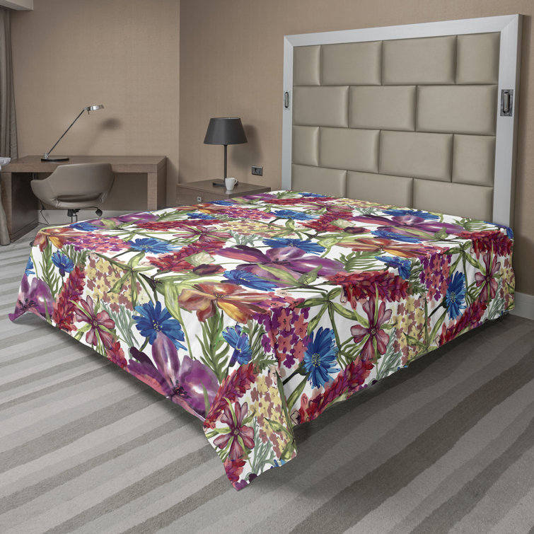 Ambesonne, drap plat floral pivoines, art botanique printanier