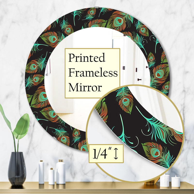 Miroir d'appoint éclectique Feather, H 31,5 po x l po