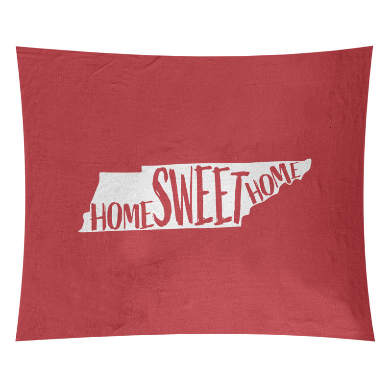 Tapisserie Home Sweet Tennessee, H 104 po x l 88 po, Rouge