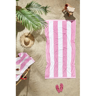 Ozdilek Cabana Beach Towel  40*72 - 500 GSM Turkish Cotton, 100% Cotton, Luxury, Quick Dry, Extra Large, Soft Absorbent,(Pink Bliss)