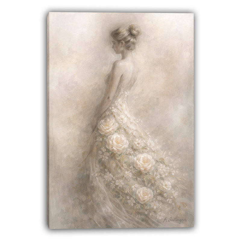 Art mural ivoire sur toile tendue, L 16 po x H 24 po x P 1,5 po
