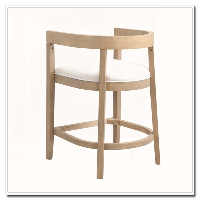 Tabouret de comptoir en bois d'hévéa, Tabouret de comptoir (siège d'une hauteur de 22,7, Naturel