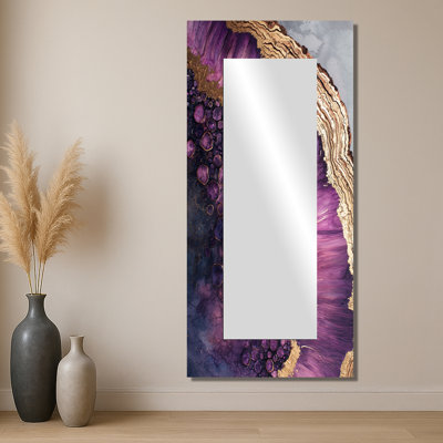 Cristaux mauves et énergie I - décoration murale miroir de ferme - imprimé sur métal