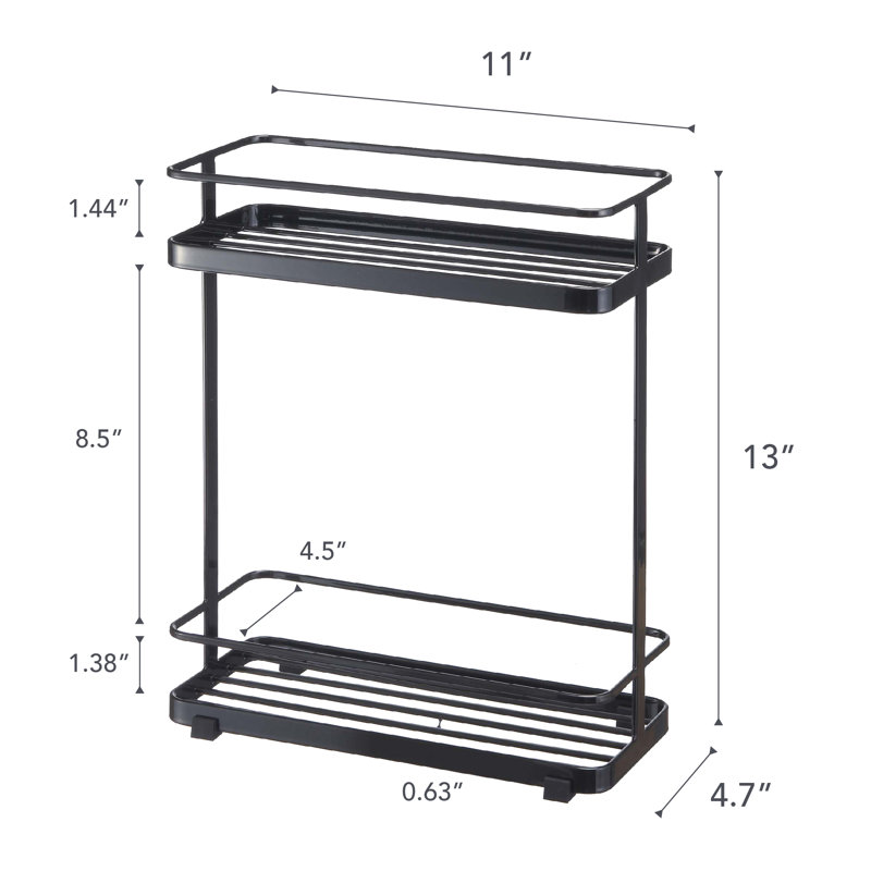 Black Steel Freestanding Shower Caddy Organizer