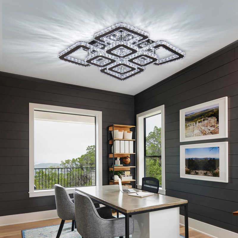 Luminaire suspendu en cristal carré