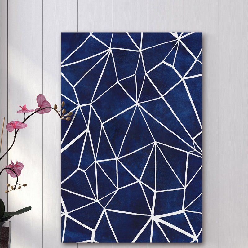 Motif indigo III - Impression sur toile, H 30 po x l 20 po x P 1,5 po