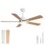 Ventilateur de plafond de 52 po à 5 pales bicolores avec télécommande et éclairage DEL-1028098178