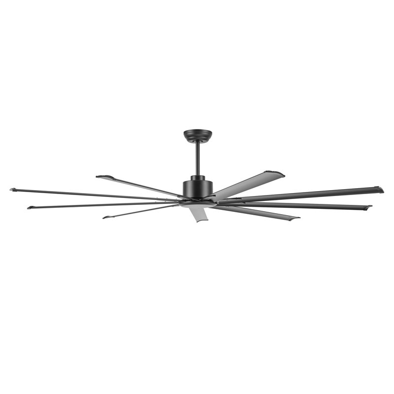 Layahna 96'' 9 Blades Indoor Ceiling Fan with Remote, Black