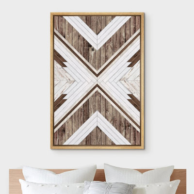 Geometric Western Shape Western Decor Brown Duotone Polygon Collage Abstract Geometric Wood Effect Panels Woodblock