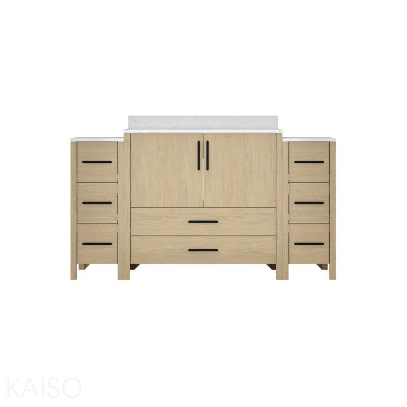 Meuble-lavabo simple 60 po x P 22 po x H 34 po, meuble-lavabo avec comptoir blanc Freestangding