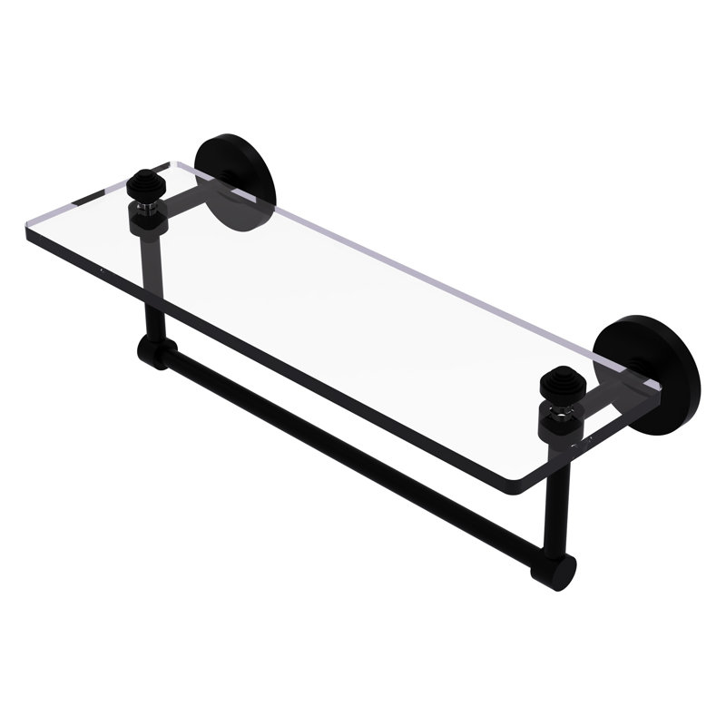 Southbeach with Towel Bar, Matte Black, 5" H x 16" W x 5" D