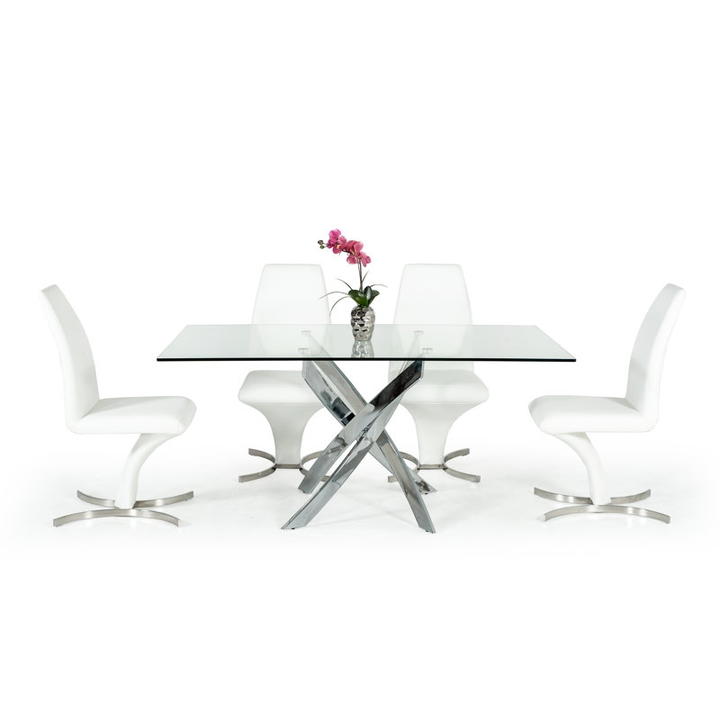 Aki Rectangular Dining Table, Chrome