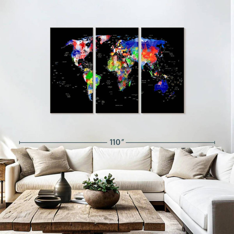 Aliaz Geometric Map, 48" H x 74" W