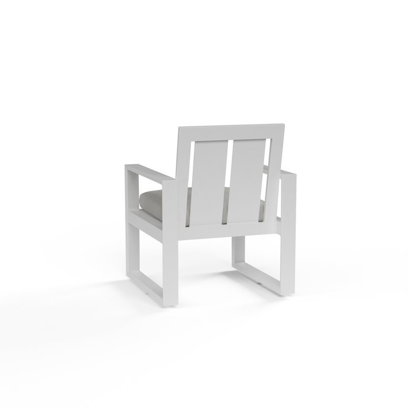 Newport Outdoor Dining Armchair, Cast Silver Sunbrella®