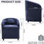 Chaise de salle à manger rembourrée en chenille bleue avec dossier confortable et rotation de 29,75 po Hauteur des roulettes du fauteuil en tissu,-153916470