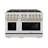 ZLINE Autograph Edition 48 in. 6.7 cu. ft. Select Double Oven Gas Range W/ 8 Burner Cooktop in Stainless Steel & Champagne Bronze Accents (HGRZ-48-CB)-105806809