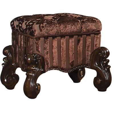 Tabouret de coiffeuse en cerisier avec assise et garniture capitonnée en résine