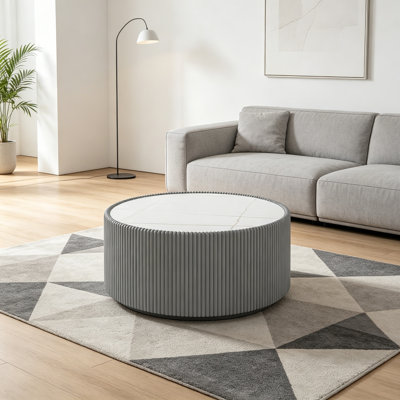 Table basse cylindrique avec base robuste