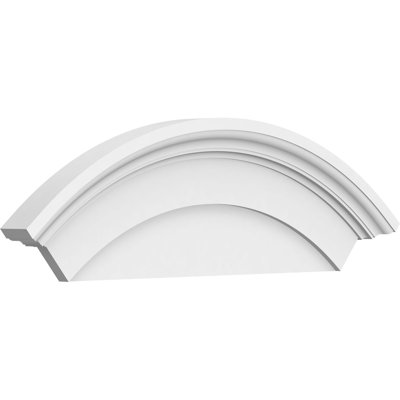 30"W x 12"H x 2-3/4"P Arched Architectural Grade PVC Pediment
