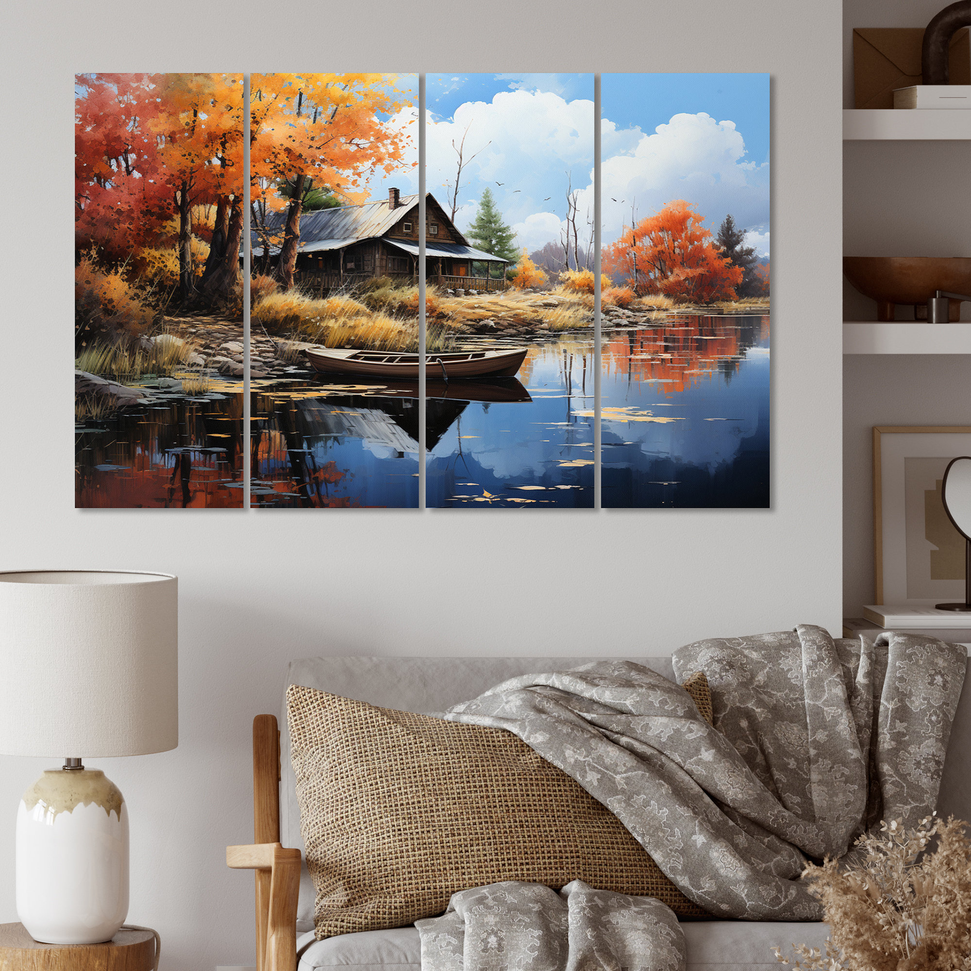 Millwood Pines Lakehouse Lakeside Hideaway Pointillism On Canvas 4 ...