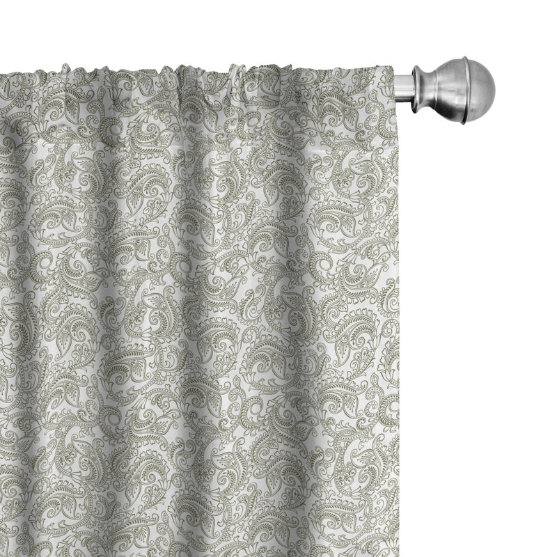 Damask Semi-Sheer Rod Pocket Curtain Panels, 28" x 95"