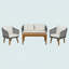 Ensemble de conversation 4 pièces pour patio, causeuse en bois massif, 2 chaises et table, ensemble de conversation extérieur-1640579375