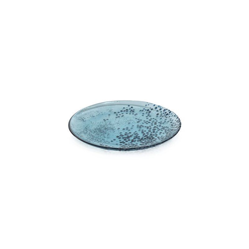 Assiette à salade ou à dessert en verre 8,25 po Berkane, ensemble de 6, Bleu
