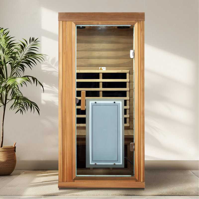 Sauna d'intérieur infrarouge lointain pour une personne (avant et arrière, gauche et droite), Brun