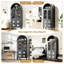 Armoire de rangement arquée en bois massif, finition noire-1282349867