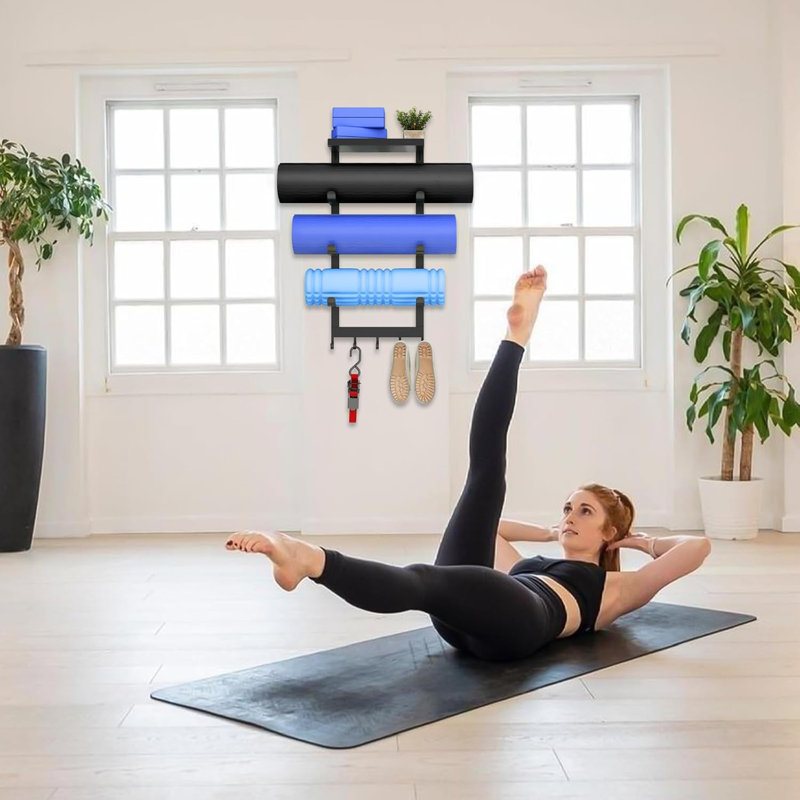 Support mural pour tapis de yoga