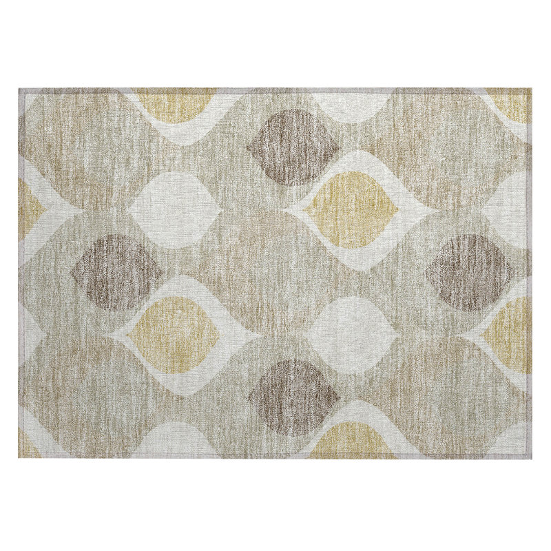 Geometric Indoor / Outdoor Rug, Rectangle 1'8" x 2'6"
