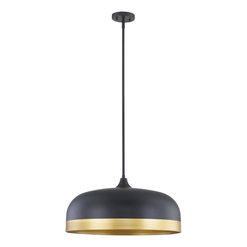 Luminaire suspendu 4 lumières avec abat-jour en acier Millennium Lighting Amarra, Noir mat / Or