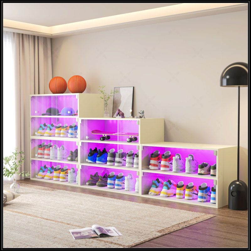 Armoire de rangement pour chaussures en verre