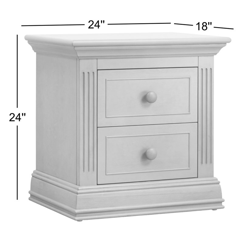 Table de chevet 2 tiroirs Providence, Gris pierre
