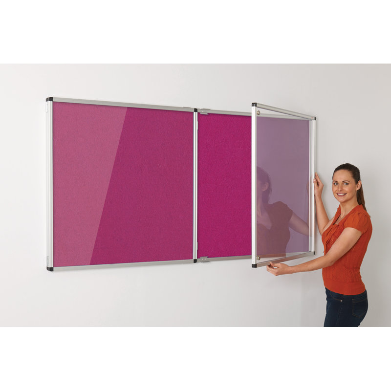 Wall Mounted Bulletin Board, 90 cm H x 60 cm W x 3.2 cm D, Magenta