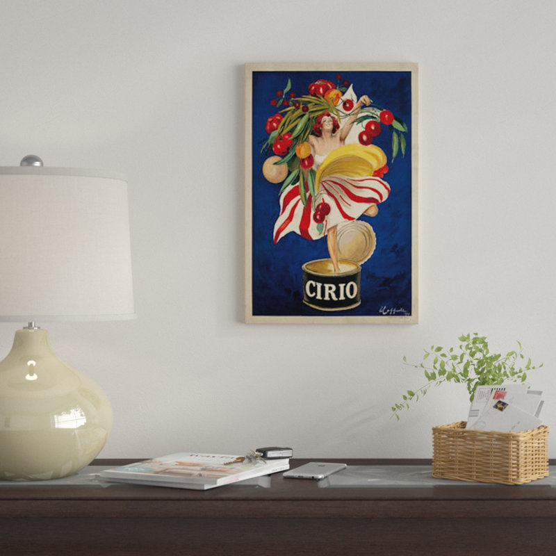 «Cirio» par Leonetto Cappiello, impression sur toile, H 26 po x l 18 po x P 1,5 po, Toile avec cadre noir, Pas de tapis